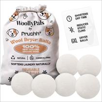 Dryer Balls Prush WoollyPals, pacote com 6 unidades, tamanho GG, 100% lã Dryer Balls Prush WoollyPals, pacote com 6 unidades, tamanho GG, 100% lã