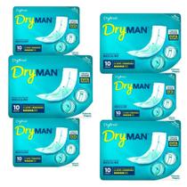 Dryman Absorvente Masculino Conforto e Proteção 6 pacotes com 10 un