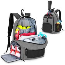 DSLEAF Tennis Bag para homens / mulheres para segurar 2 raquetes, mochila de tênis com espaço de sapato separado para esportes de tênis