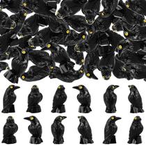 DTOFOOT, 60 peças, mini corvos de resina, mini estatuetas Black Crow Ravens para decorações de mesa de Halloween, pequenos corvos pretos, decoração de jardim e projetos de artesanato DTOFOOT, 60 peças, mini corvos de resina, mini estatuetas Black Crow Ravens para decorações de mesa de Halloween, pequenos corvos pretos, decoração de jardim e projetos de artesanato