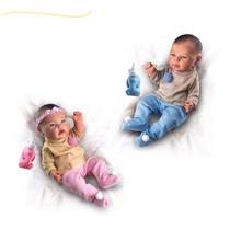 Duas bonecas reborn bebe real boneco riborn realista reborni realistica riborne de verdader reborne menino menina riborni com acessorios bb mamadeira