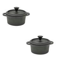 Duas Cacarolinhas - Panelinhas De Ferro Forno Mesa 9,5 X 4,5