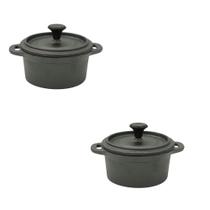 Duas cacarolinhas - panelinhas de ferro forno mesa 9,5 x 4,5