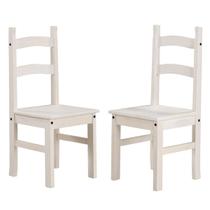 Duas Cadeiras de Madeira Branco Lavado Duas Cadeiras de Madeira Branco Lavado