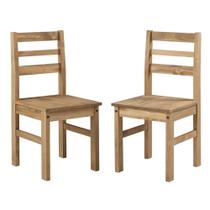 Duas Cadeiras de Madeira Maciça Marrom Antique