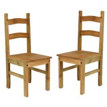 Duas Cadeiras em Madeira Maciça Marrom Antique Duas Cadeiras em Madeira Maciça Marrom Antique