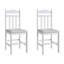 Duas Cadeiras para Sala de Jantar Madeira Maciça 200 Branco - Móveis Canção