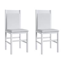 Duas Cadeiras para Sala de Jantar Madeira Maciça 600 Branco