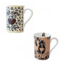Duas Canecas de Porcelana Café com leite
