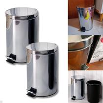 Duas Lixeiras Inox Cozinha Banheiro Multiuso 12 Litros