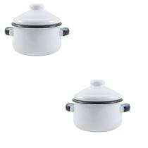 Duas Mini Caçarola em Agata - 500 ML - Branca - Indução Duas Mini Caçarola em Agata - 500 ML - Branca - Indução
