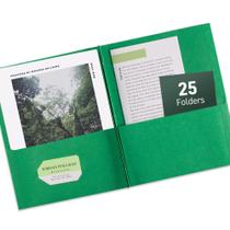 Duas pastas de bolso Avery com fechos de 3 pinos 25 Green 70S