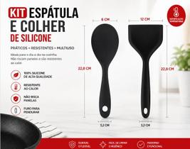 Duas Peças - Espátula e Colher de Silicone Preto UNYHOME Duas Peças - Espátula e Colher de Silicone Preto UNYHOME