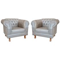 Duas Poltronas Chesterfield Capitonê Duque Corano Bege / Decoração / Recepção / Salas de Tv e Estar Duas Poltronas Chesterfield Capitonê Duque Corano Bege / Decoração / Recepção / Salas de Tv e Estar