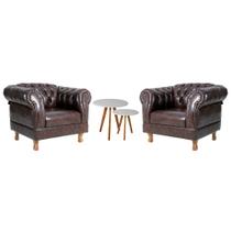Duas Poltronas Chesterfield Capitonê Duque Corano Marrom Decoração/ Recepção / Salas de Tv e Estar