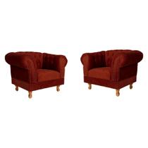 Duas poltronas Chesterfield Capitonê Duque Suede Bordo Decoração, Recepção, Salas de Tv e Estar Duas poltronas Chesterfield Capitonê Duque Suede Bordo Decoração, Recepção, Salas de Tv e Estar