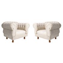 Duas poltronas Chesterfield Capitonê Elisabeth - Suede Nude / Decoração, Recepção, Salas de Tv e Estar Duas poltronas Chesterfield Capitonê Elisabeth - Suede Nude / Decoração, Recepção, Salas de Tv e Estar