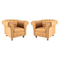 Duas poltronas Chesterfield Capitonê Luis XV - ECO Caramelo / Decoração, Recepção, Salas de Tv e Estar Duas poltronas Chesterfield Capitonê Luis XV - ECO Caramelo / Decoração, Recepção, Salas de Tv e Estar