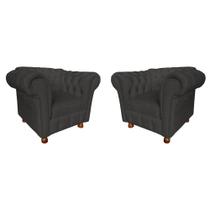 Duas Poltronas Chesterfield Capitone Luis XV - Suede Cinza Chumbo / decoração, sala tv estar, recepção Duas Poltronas Chesterfield Capitone Luis XV - Suede Cinza Chumbo / decoração, sala tv estar, recepção