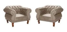 Duas Poltronas Chesterfield Elisabeth Capitonê - Suede Bege / SALA, RECEPÇÃO, BARBEARIA Duas Poltronas Chesterfield Elisabeth Capitonê - Suede Bege / SALA, RECEPÇÃO, BARBEARIA