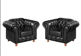 Duas Poltronas Chesterfield Luiz XV Courano Preto SALA RECEPCAO ESTUDIO BARBEARIA Duas Poltronas Chesterfield Luiz XV Courano Preto SALA RECEPCAO ESTUDIO BARBEARIA