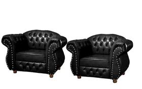 Duas Poltronas Chesterfield Merlo - Corano Preto / Decoração, recepção , barbearia, sala tv estar Duas Poltronas Chesterfield Merlo - Corano Preto / Decoração, recepção , barbearia, sala tv estar