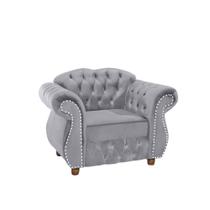 Duas Poltronas Chesterfield Merlo - Veludo Cinza Prata / Decoração, recepção , barbearia, sala tv estar
