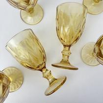 Duas Unidades Taças Diamante Amber Dourado 340ml Mesa Posta