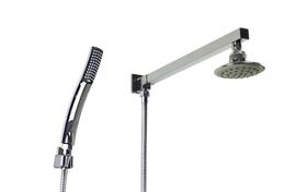 Ducha 10 cm Redonda Cromadam em ABS com Chuveirinho de Mão Retangular em ABS com Trava Ducha 10 cm Redonda Cromadam em ABS com Chuveirinho de Mão Retangular em ABS com Trava