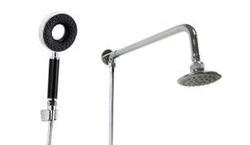 Ducha 10 cm Redonda em ABS com Duchinha Manual em ABS com 3 Jatos e Trava em ABS Ducha 10 cm Redonda em ABS com Duchinha Manual em ABS com 3 Jatos e Trava em ABS