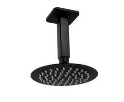 Ducha 15 cm Preto Fosco em inox 304 Braço de Teto 10 cm