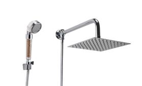 Ducha 20x20 cm Inox 304 com Ducha de Mão com Esferas Ionizantes