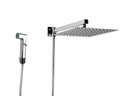 Ducha 25x25 cm em Inox Cromado com Desviador e Duchinha Manual em ABS com Trava Ducha 25x25 cm em Inox Cromado com Desviador e Duchinha Manual em ABS com Trava