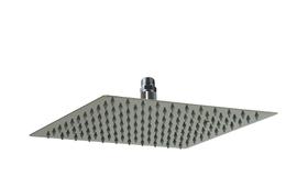 Ducha 25x25 Inox 304 Slim Quadrado Com Niple Suporte De Teto