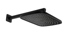 Ducha 30x20 cm Flatt Preto Fosco c/ Cano Quadrado Parede