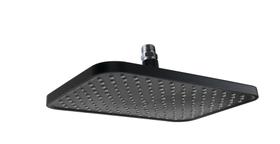 Ducha 30x20 cm Flatt Preto Fosco Retangular ABS c/ Niple Teto