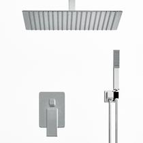Ducha 50cm de Teto com Ducha Manual e Registro Monocomando SQUARE50 Konnen Metais Cromado Ducha 50cm de Teto com Ducha Manual e Registro Monocomando SQUARE50 Konnen Metais Cromado