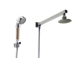 Ducha ABS 10 cm Redonda Cromada com Ducha Manual em ABS com Esferas Ionizantes e Trava Ducha ABS 10 cm Redonda Cromada com Ducha Manual em ABS com Esferas Ionizantes e Trava