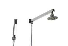 Ducha ABS 10 cm Redondo Ccom Cano de Parede Quadrado com Chuveirinho Manual em ABS com Trava Ducha ABS 10 cm Redondo Ccom Cano de Parede Quadrado com Chuveirinho Manual em ABS com Trava