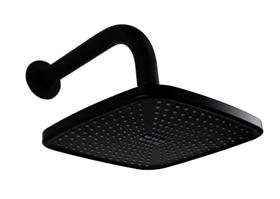 Ducha ABS 21 cm Quadrado com Cano Redondo de Parede Preto Fosco Ducha ABS 21 cm Quadrado com Cano Redondo de Parede Preto Fosco