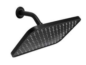 Ducha ABS 30x20 cm Black Retangular c/ Cano Suporte Parede Ducha ABS 30x20 cm Black Retangular c/ Cano Suporte Parede