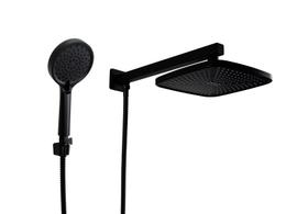 Ducha ABS Black 21 cm Quadrada com Chuveirinho Manual em ABS com Trava Ducha ABS Black 21 cm Quadrada com Chuveirinho Manual em ABS com Trava