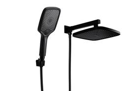 Ducha ABS Black Matte Quadrada 21 cm com Duchinha de Mão Preto Fosco em ABS com Trava Ducha ABS Black Matte Quadrada 21 cm com Duchinha de Mão Preto Fosco em ABS com Trava