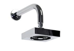 Ducha ABS Cromado AutoLimpante 13 cm Quadrada c/ Tubo de Parede