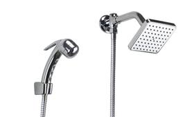 Ducha ABS Flatt Quadrada 10 cm c/ Duchinha de Mão c/ Trava