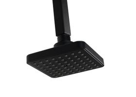 Ducha ABS Flatt Quadrada 10 cm Preto c/ Braço de Teto 40 cm