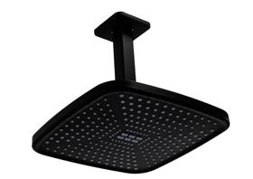 Ducha ABS Preto Fosco 21 cm com Cano de Teto Quadrado de 10 cm