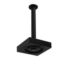 Ducha ABS Preto Fosco AutoLimpante 13 cm c/ Braço de Teto 20 cm