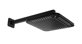 Ducha ABS Quadrada 21 cm Preto Fosco c/ Cano de Parede Ducha ABS Quadrada 21 cm Preto Fosco c/ Cano de Parede