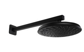 Ducha ABS Redonda Black Flatt c/ Suporte Quadrado de Parede
